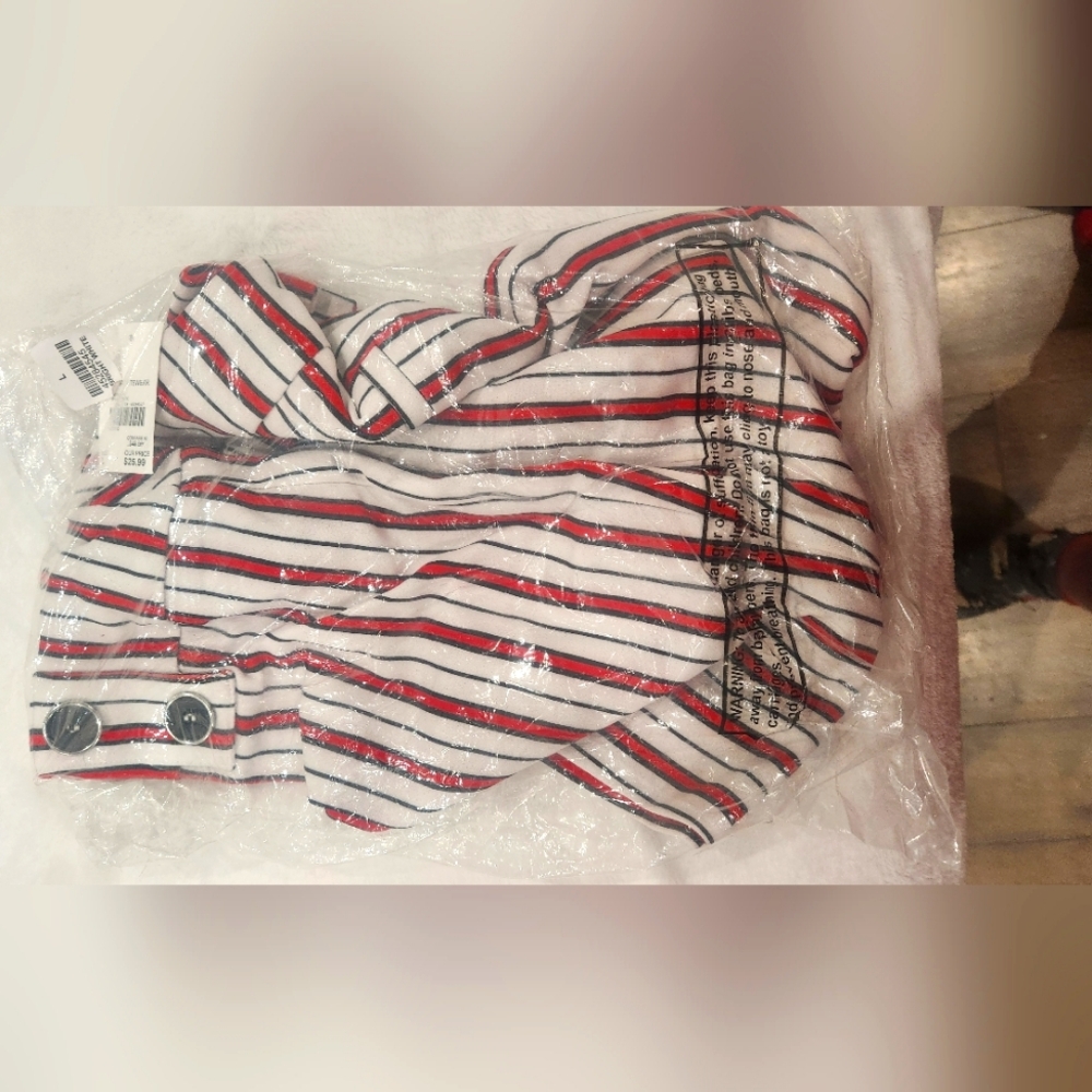 Red & white striped slacks